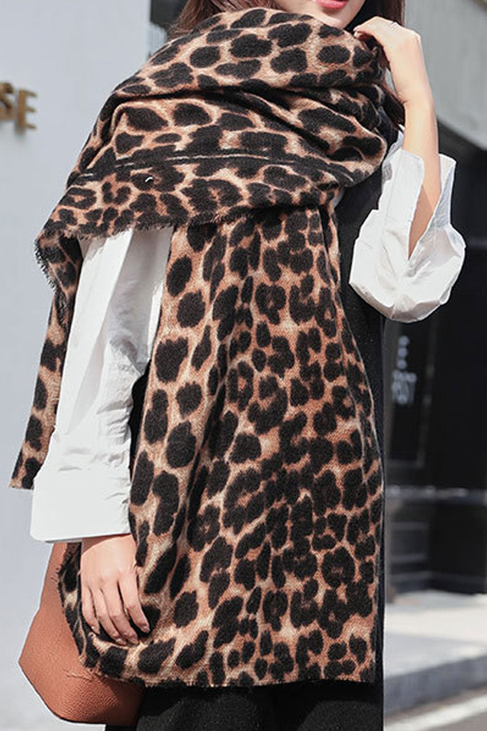 Women Leopard Printed Warm Cashmere Muffler