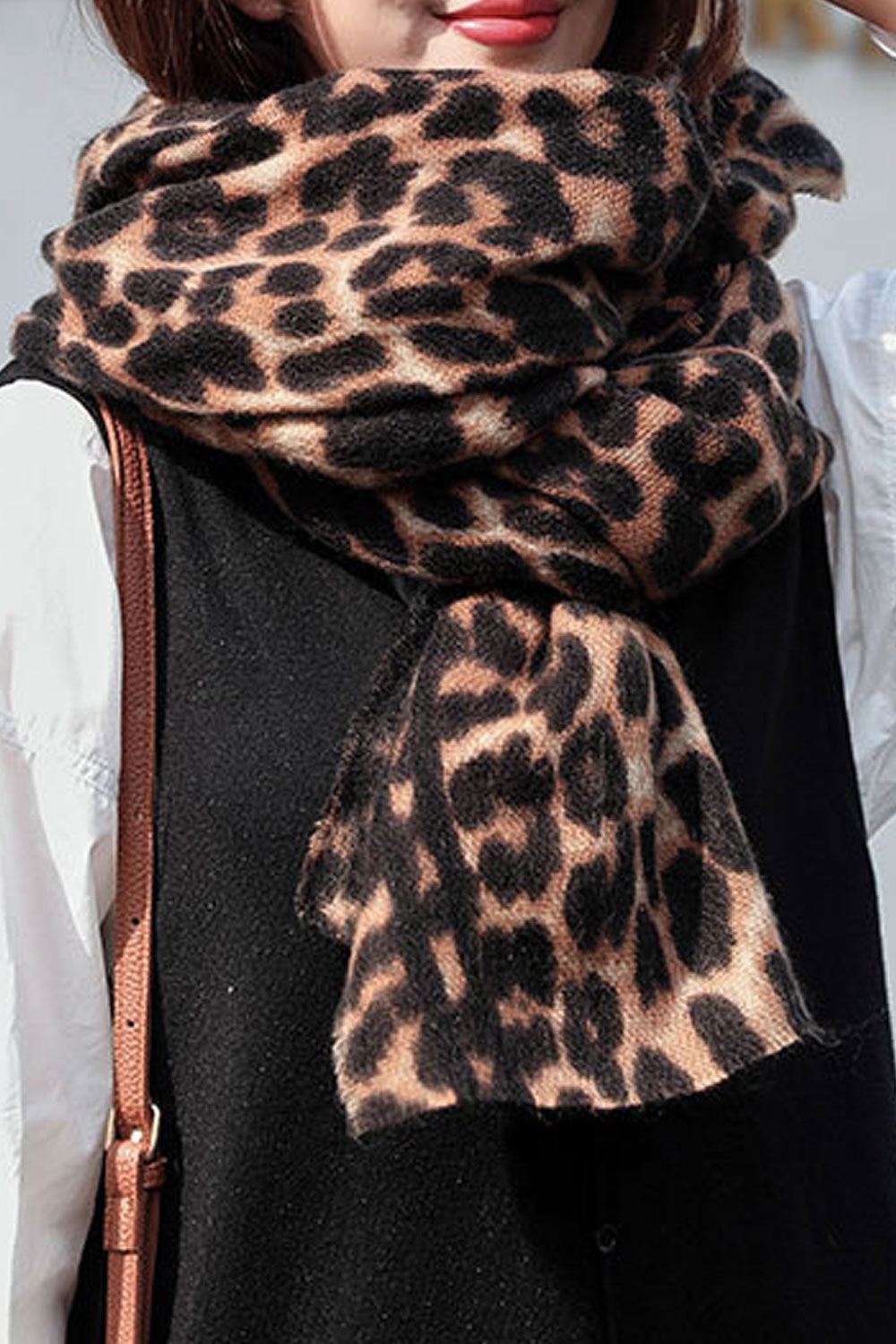 Women Leopard Printed Warm Cashmere Muffler