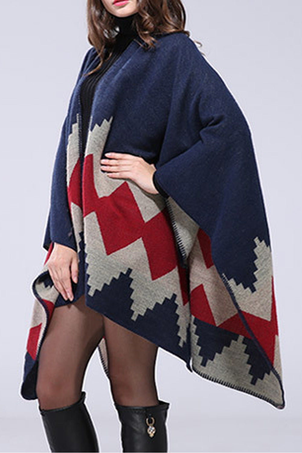 Women Geometric Printed Warm Shawl