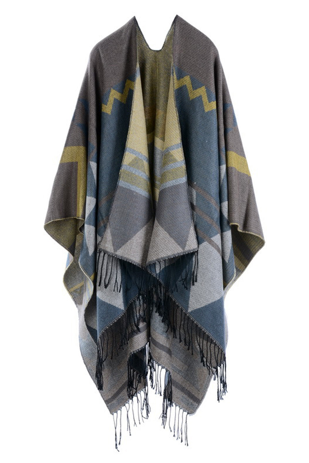 Women Geometric Printed Thick Cashmere Shawl