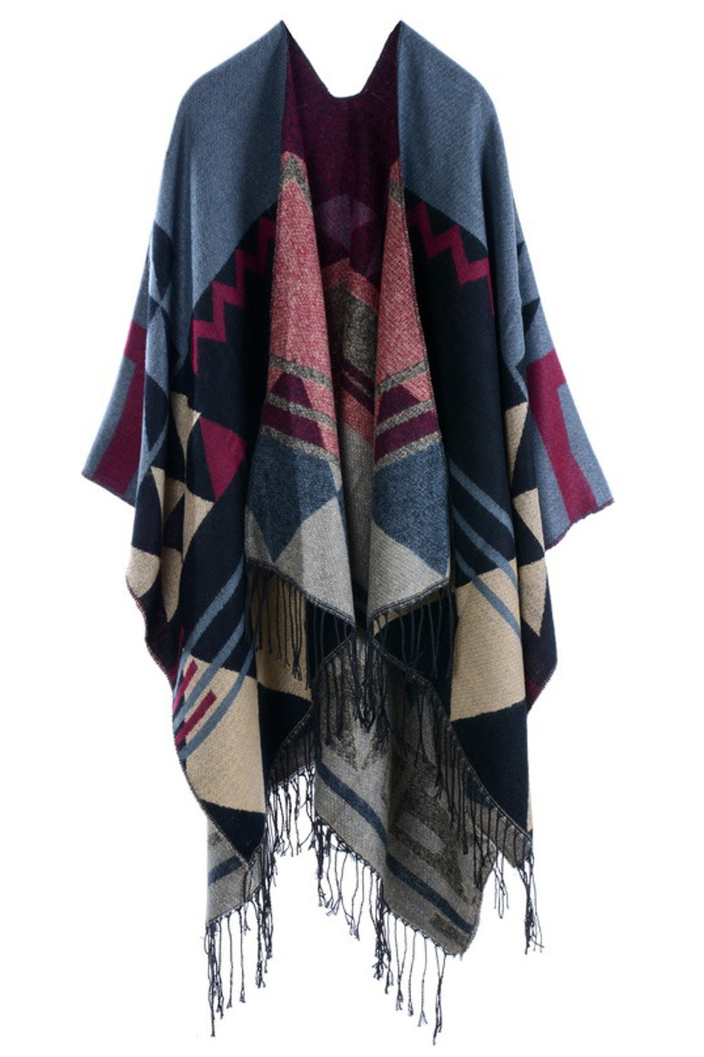 Women Tassel Decorated Thick Cashmere Shawl