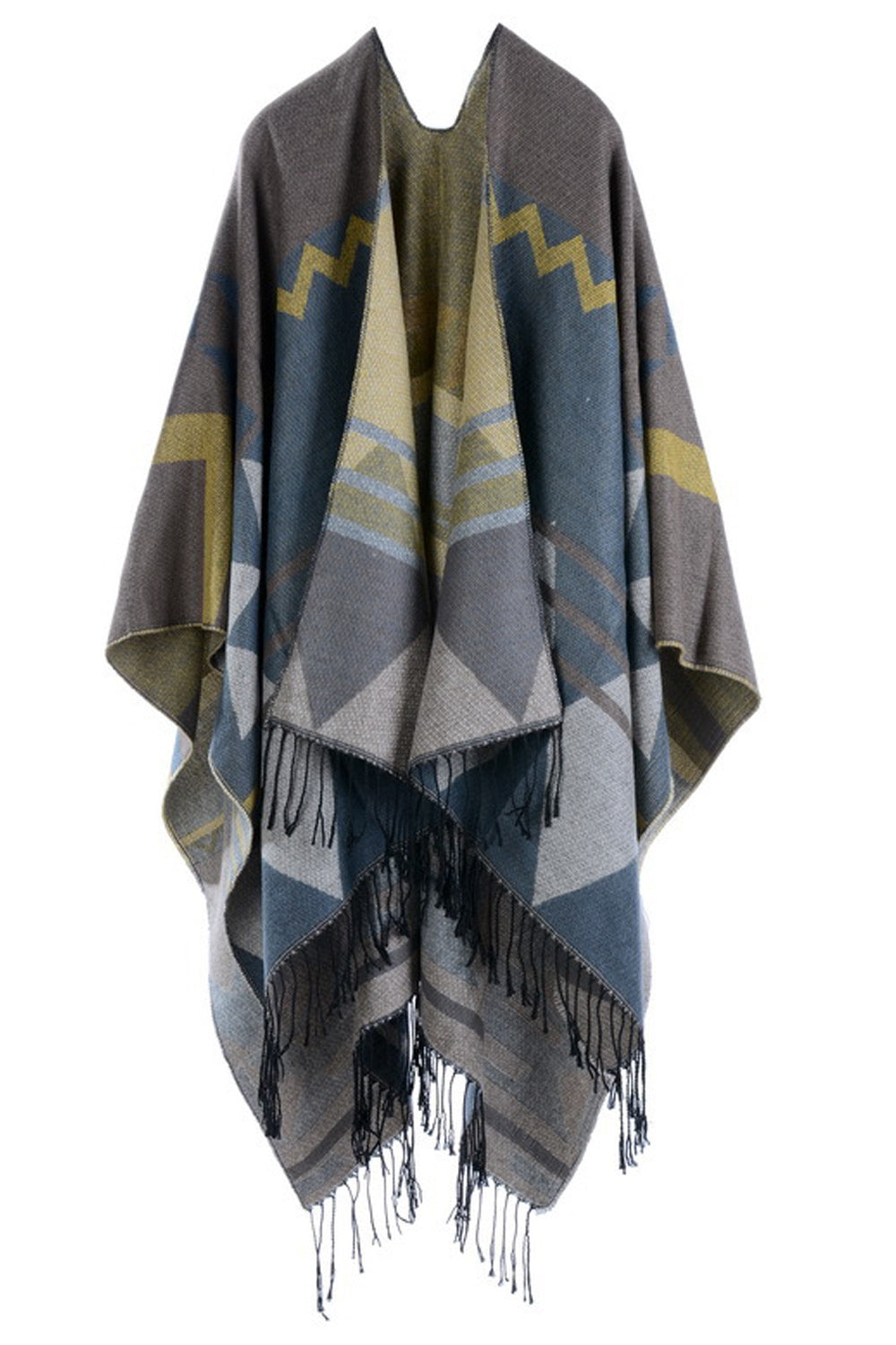 Women Tassel Decorated Thick Cashmere Shawl