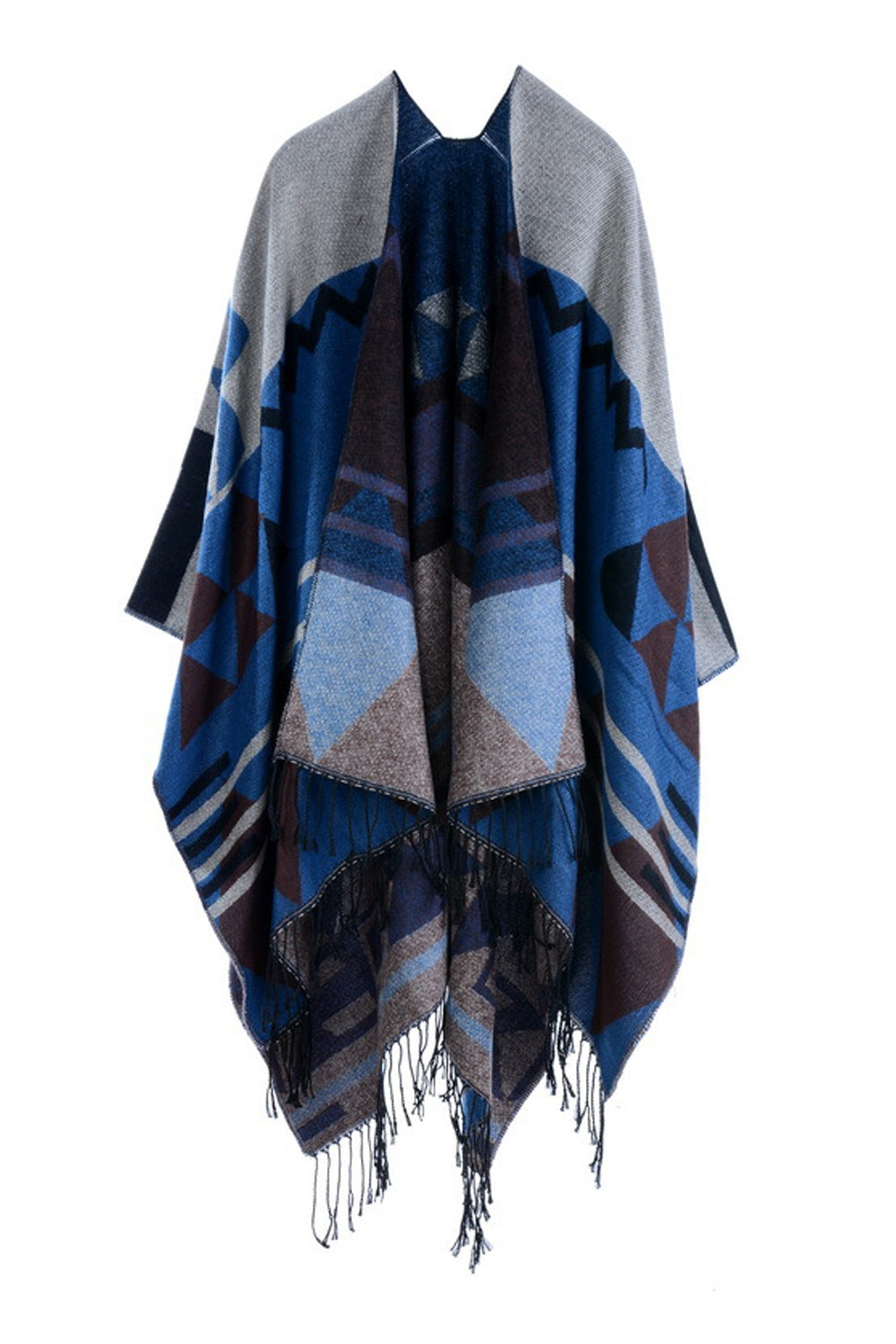 Women Tassel Decorated Thick Cashmere Shawl