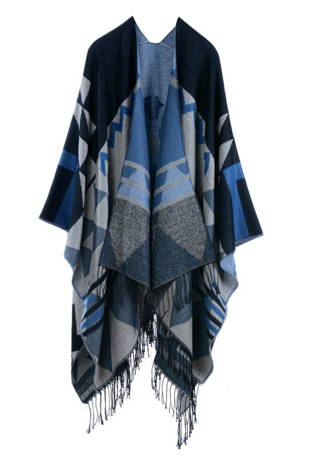 Women Tassel Decorated Thick Cashmere Shawl
