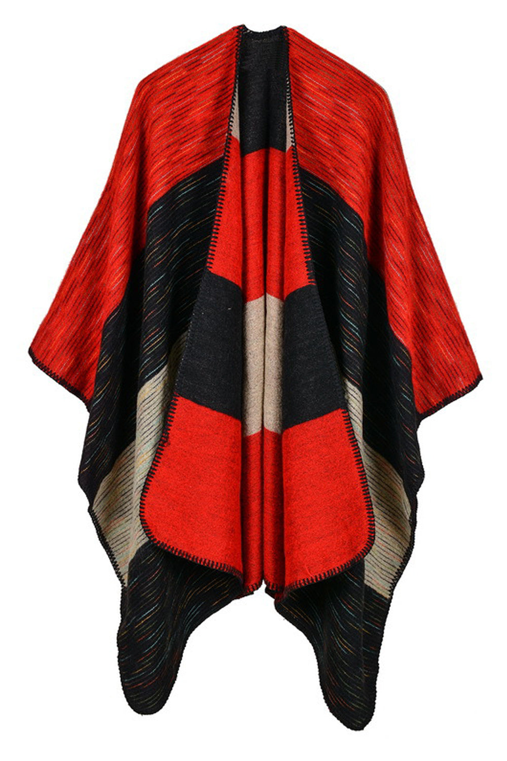 Women Broad Striped Warm Cashmere Shawl