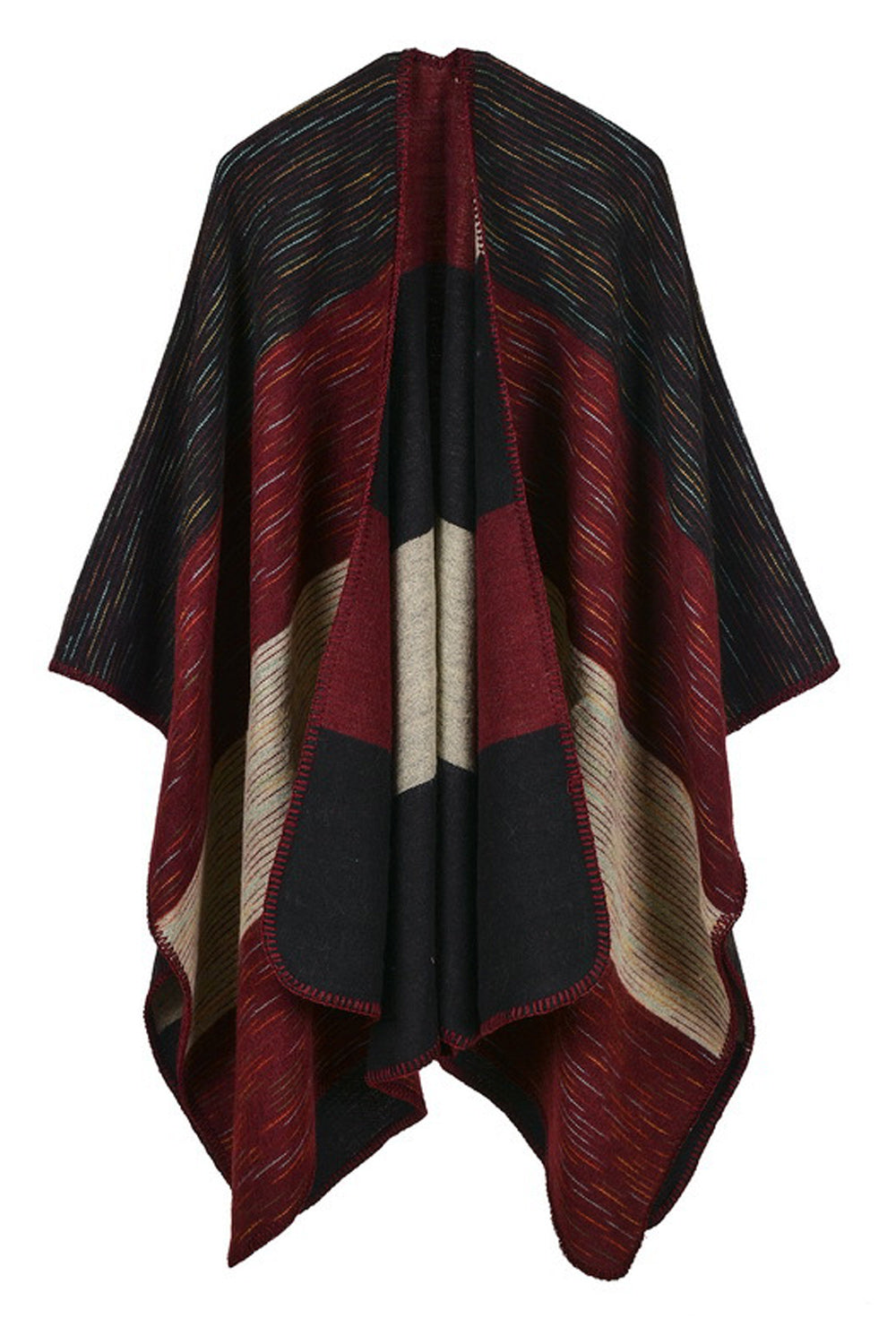Women Broad Striped Warm Cashmere Shawl