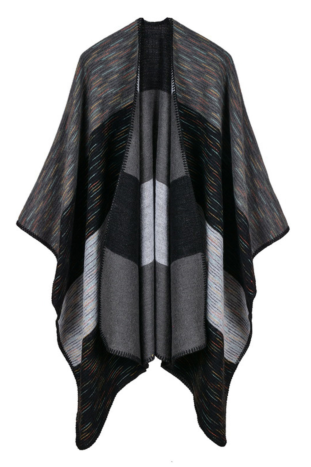 Women Broad Striped Warm Cashmere Shawl