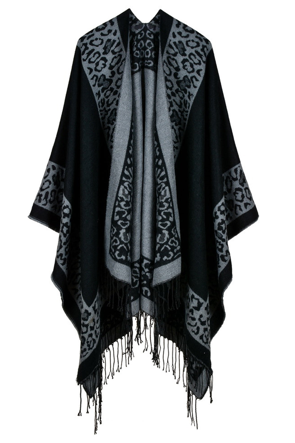 Women Laeopard Printed Diamond Shape Shawl