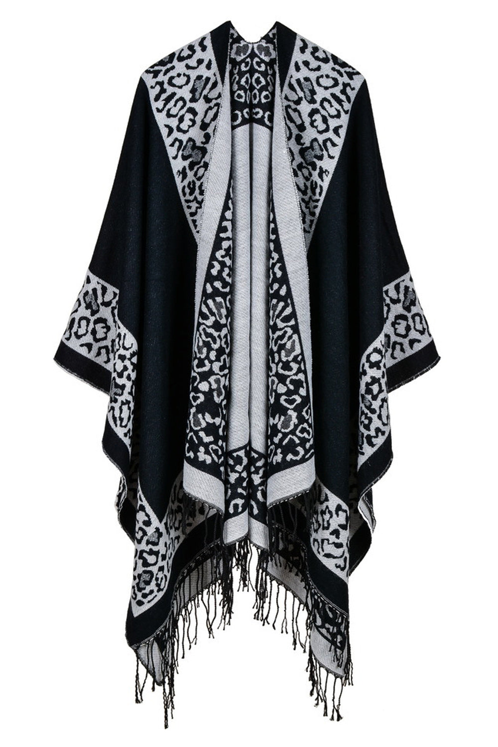 Women Laeopard Printed Diamond Shape Shawl