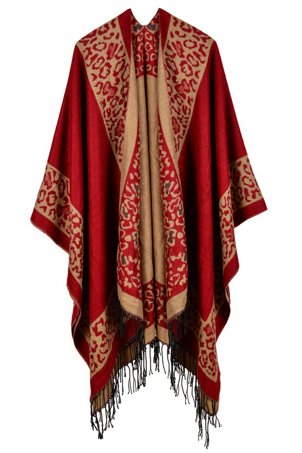 Women Laeopard Printed Diamond Shape Shawl