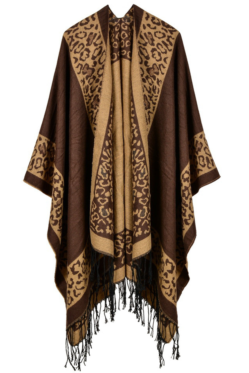 Women Laeopard Printed Diamond Shape Shawl