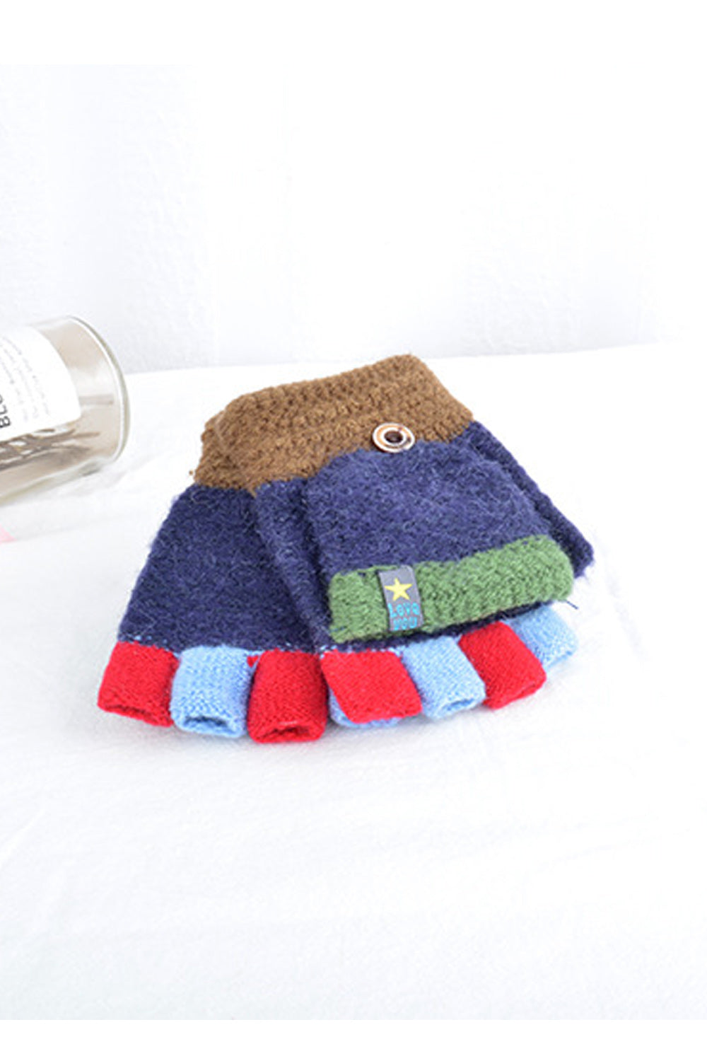 Pack of 3 - Kids Thick Warm Velvet Half Finger Gloves - Any 3 Available Colors