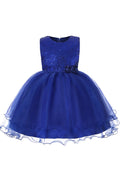 Kids Girls Flower Waist Round Neck Fancy Dress