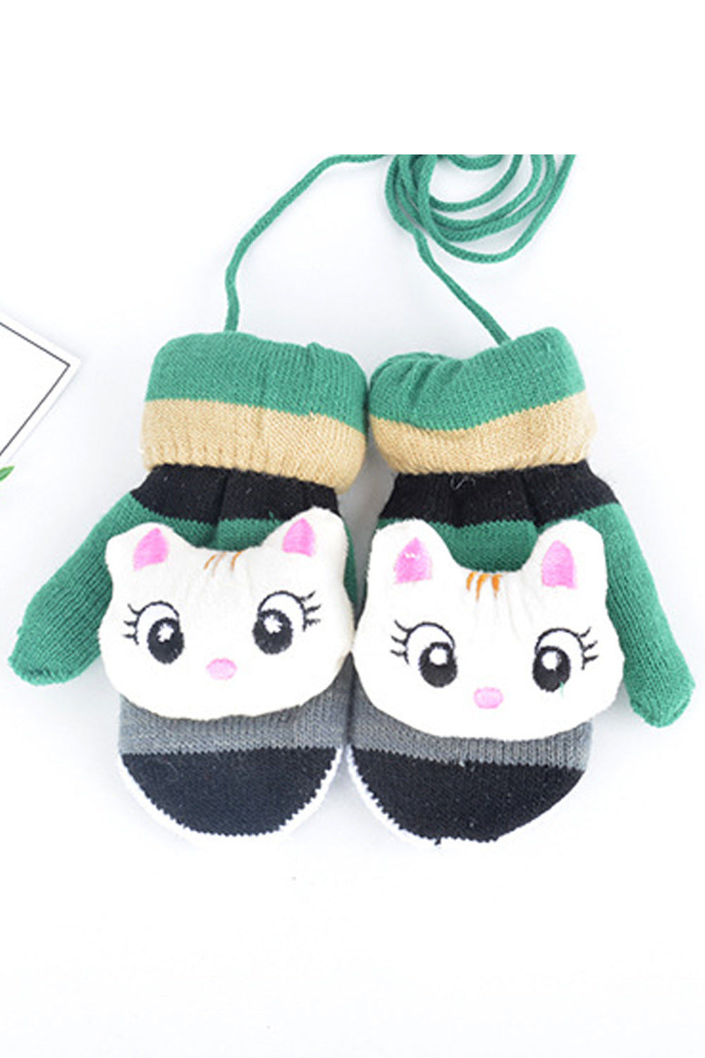 Pack of 2 - Kids Sweet Cartoon Knitted Winter Gloves - Any 2 Available Colors