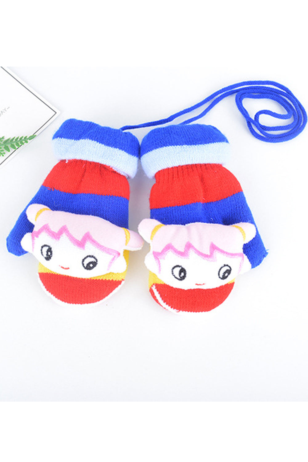 Pack of 2 - Kids Sweet Cartoon Knitted Winter Gloves - Any 2 Available Colors