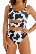 Women Awesome Cow Pattern Magnificent Straped Shoulder Thin & Comfortable Swimwear