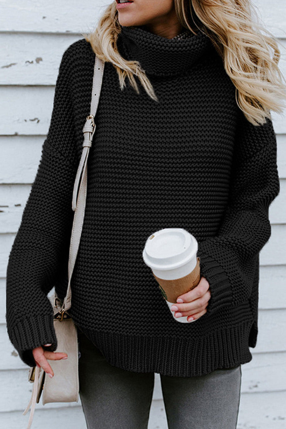 Women High Collar Thick Warm Sweater