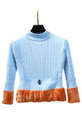 Women High Neck Solid Colored Warm Sweater