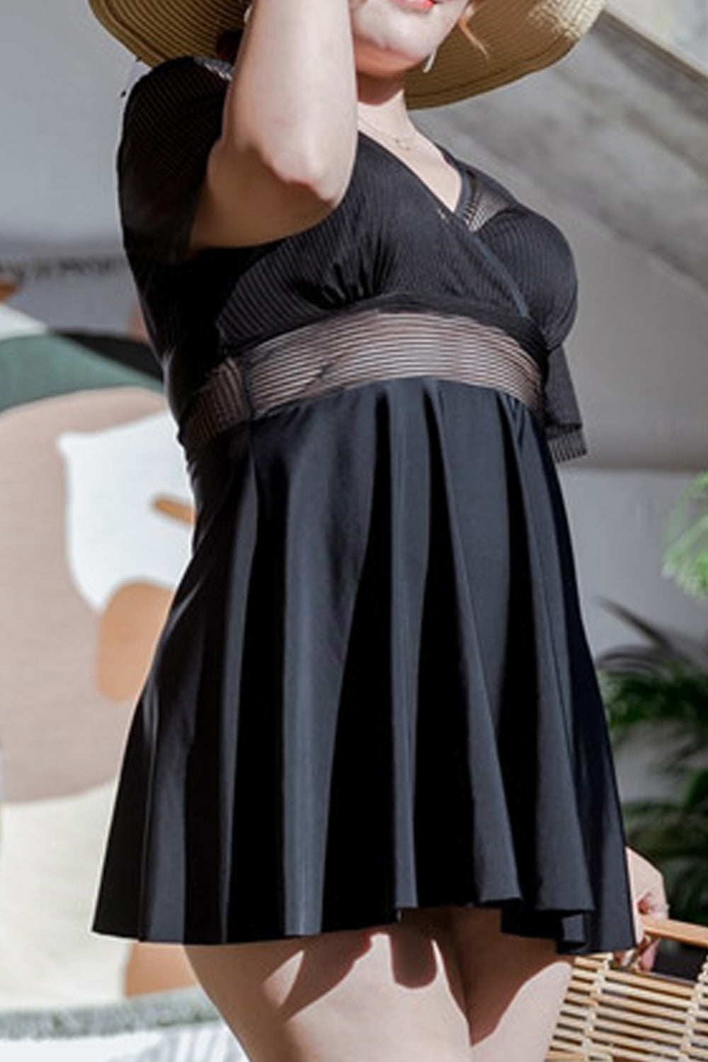 Women Thin Skirt Styled Breathable Solid Pattern Comfy Beach Dress
