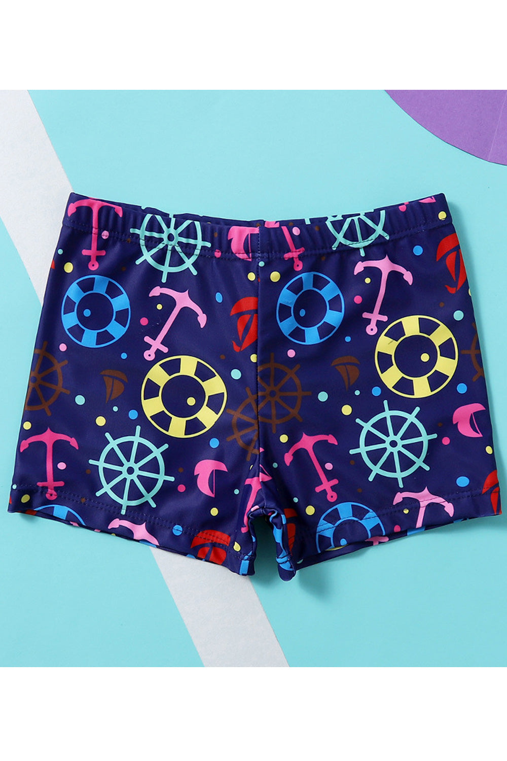 Kids Boys Modern Printed Style Easy Elasticated Waist Loose Swimwear Shorts
