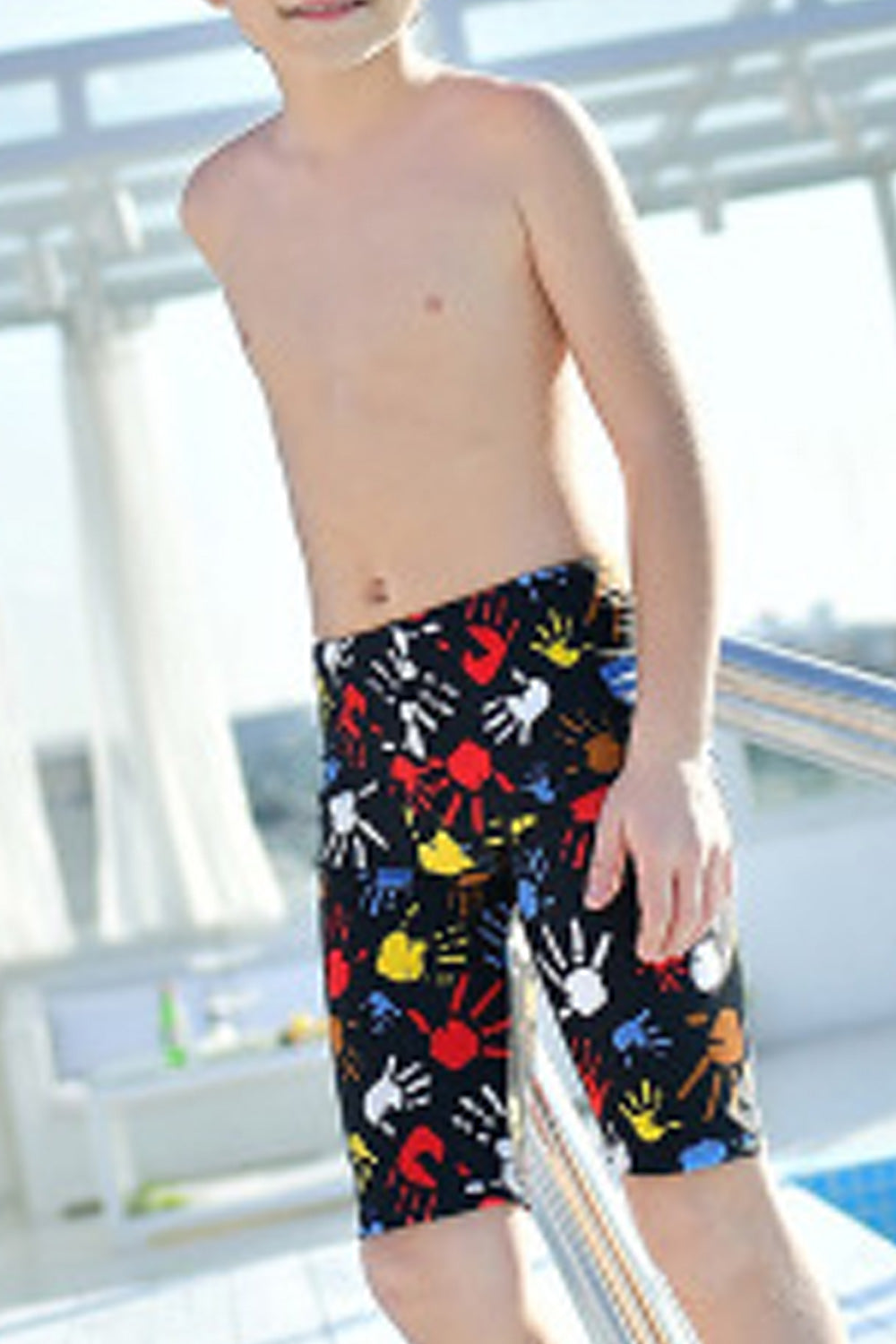 Kids Boys Elastic Waist Summer Printed Style Cute Swimwear Short