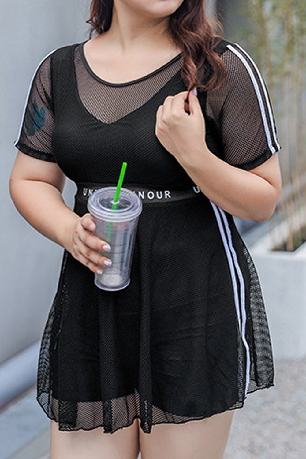 Women Elegant Solid Pattern Comfy Short Sleeve Thin Swimwear