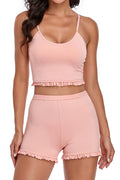 Women Solid Colored Two Piece Comfortable Swimwear