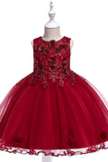 Kids Girls Flower Pettiskirt Ball Gown Fancy Dress  (C4745)