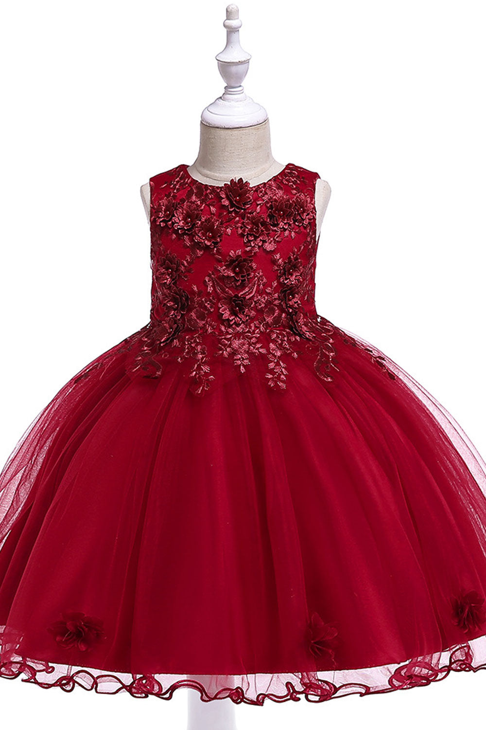 Kids Girls Flower Pettiskirt Ball Gown Fancy Dress  (C4745)