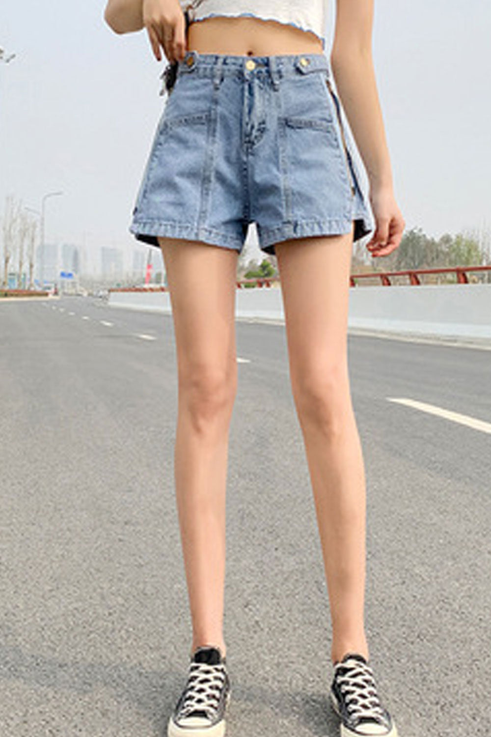Women Breathable Summer Casual Splendid Solid Colored Denim Short