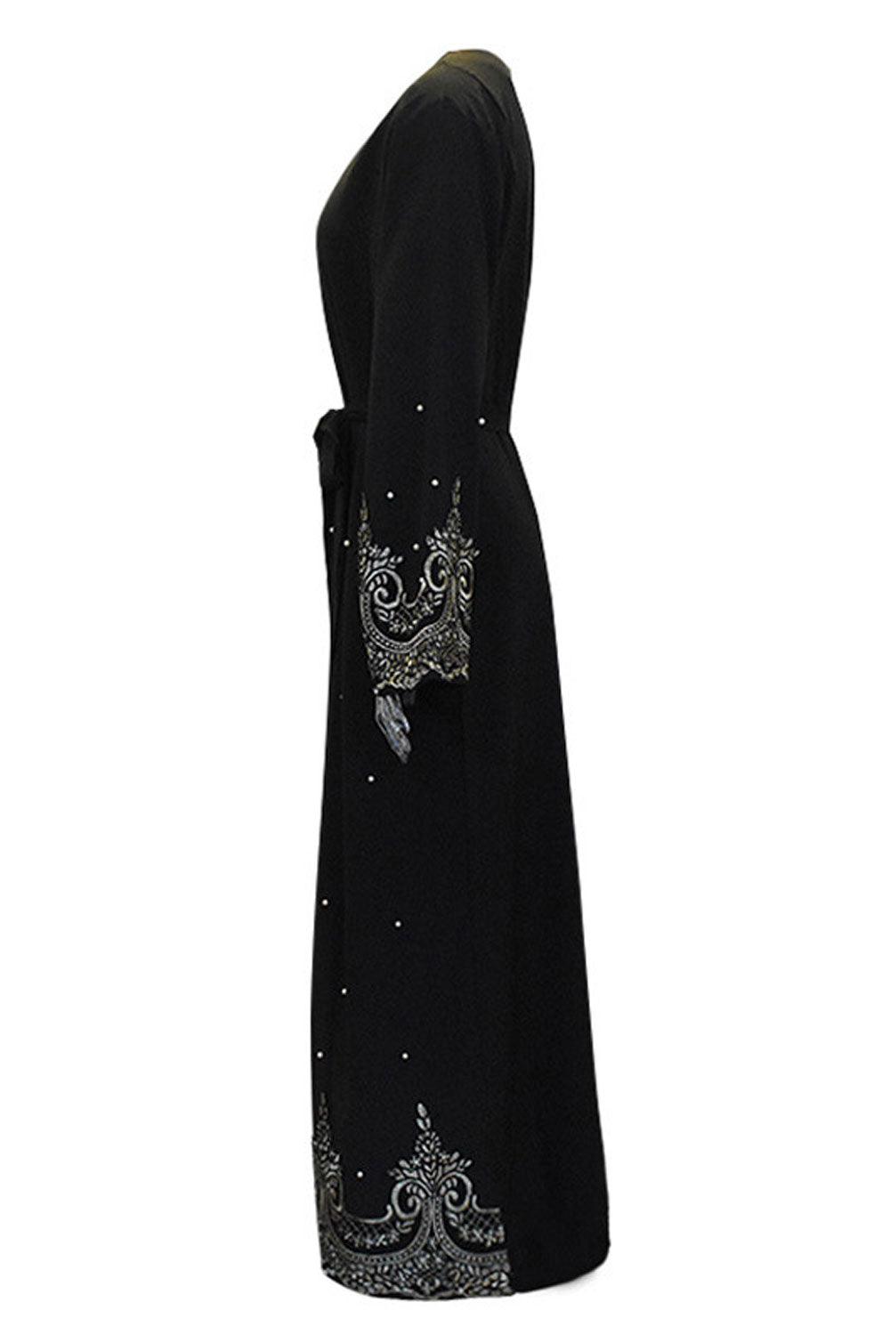 Women Round Neck Bell Sleeved Embroided Dress