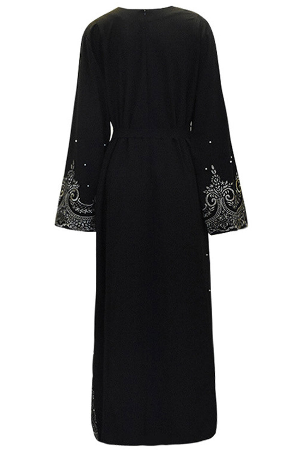 Women Round Neck Bell Sleeved Embroided Dress