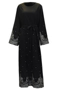 Women Round Neck Bell Sleeved Embroided Dress