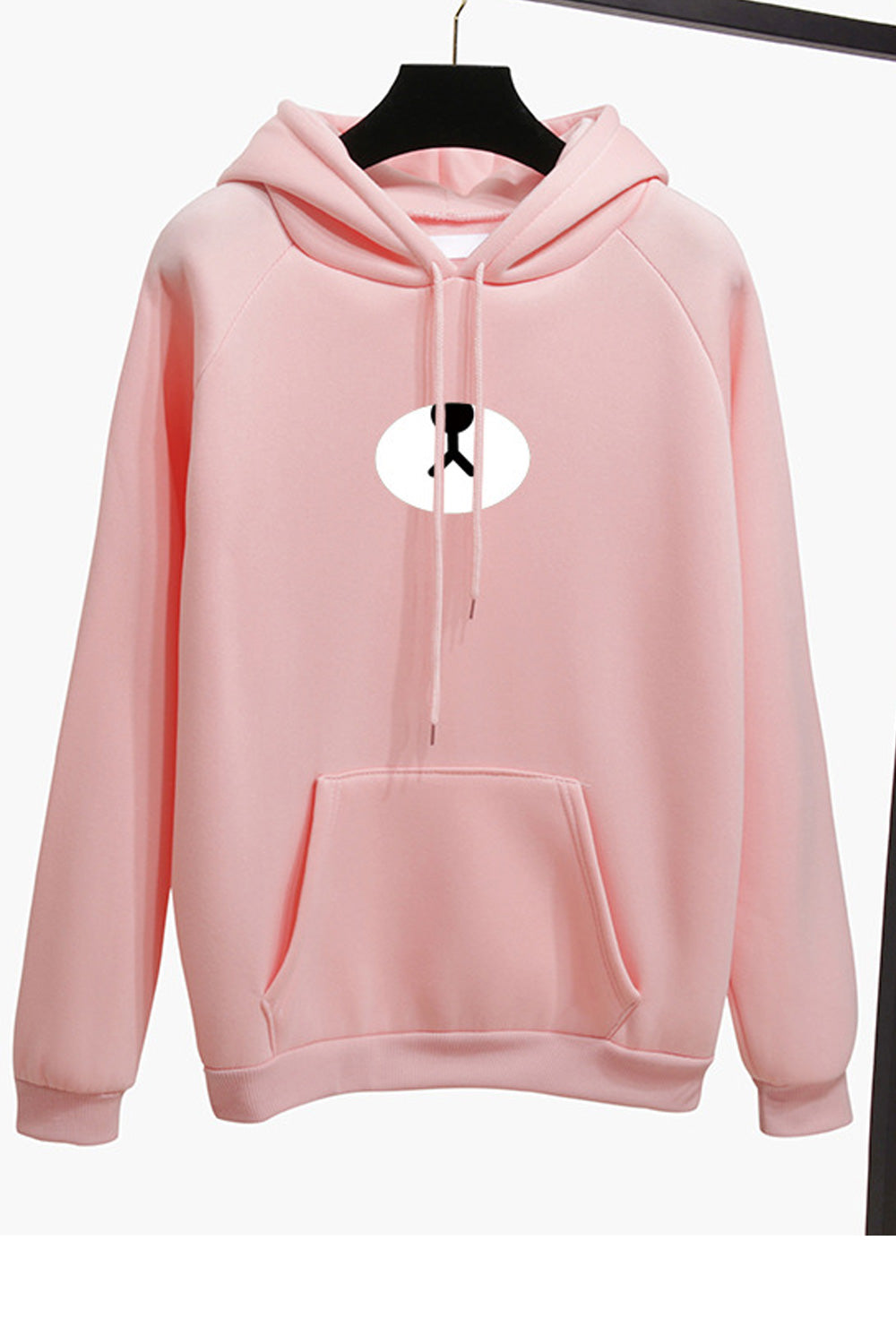 Women Contrast Color Warm Hooded Neck Loose Fit Hoodie