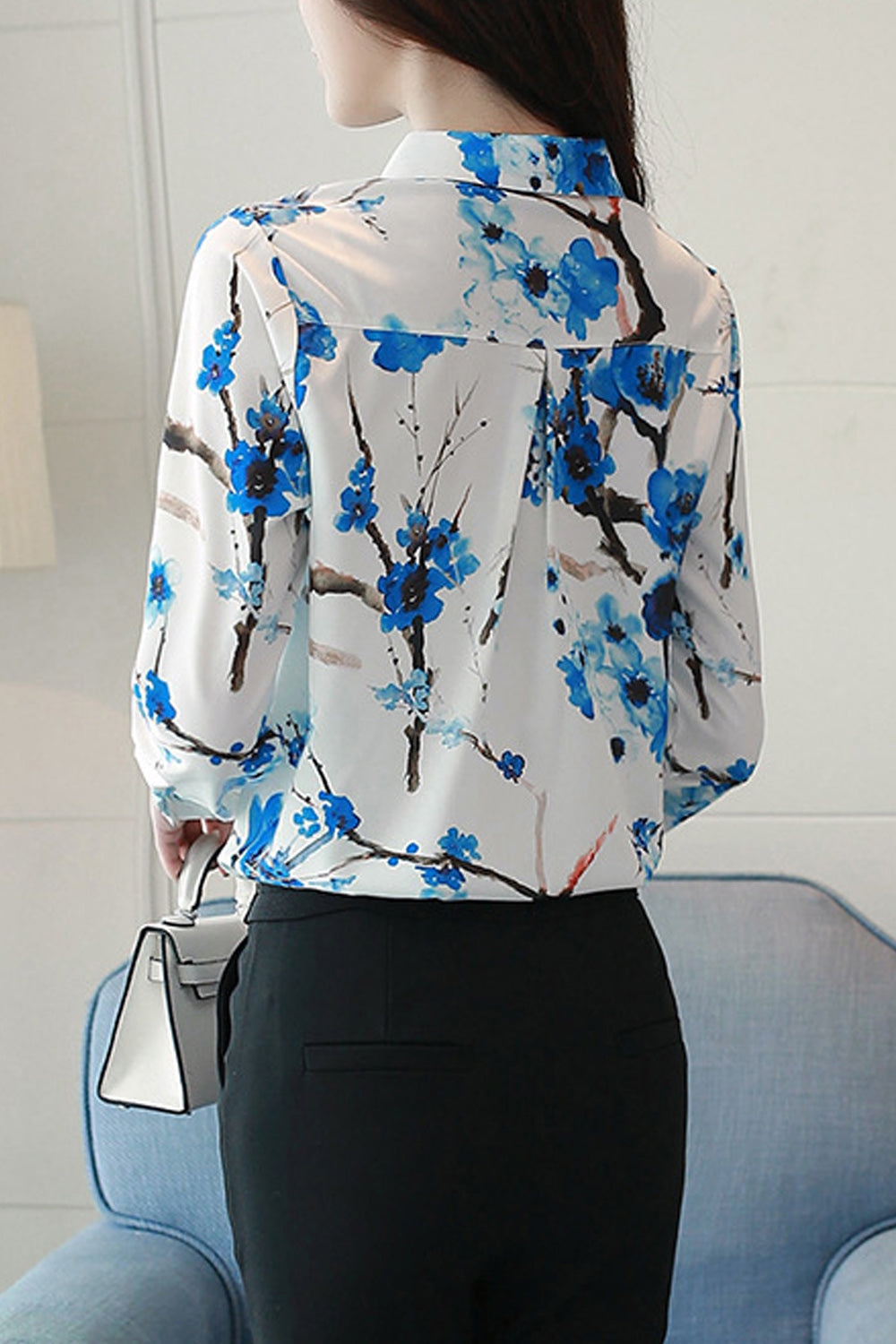 Women Collar Neck Button Down Printed Shirt