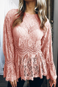 Women Warm Long Sleeve Pretty Lace Top