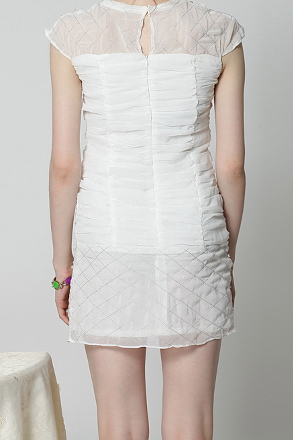 Women Decorated Sleeveless Pretty Short Dress