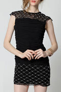 Women Decorated Sleeveless Pretty Short Dress