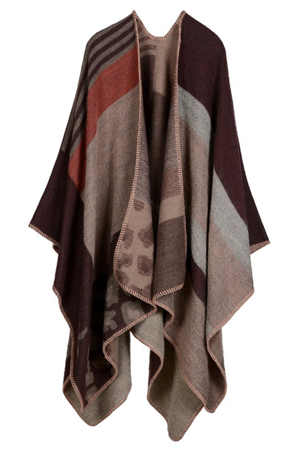 Women Cashmere Thick Warm Printed Shawl