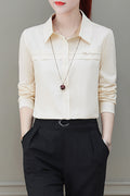 Women Long Sleeved Solid Colored Shirt