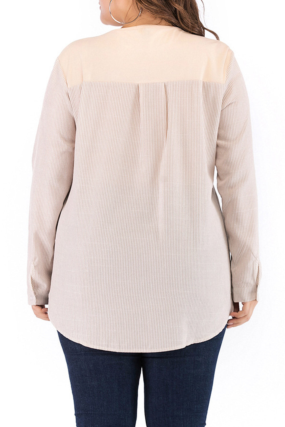 Women Plus Striped High Low Hem T-Shirt