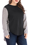 Women Plus Striped High Low Hem T-Shirt