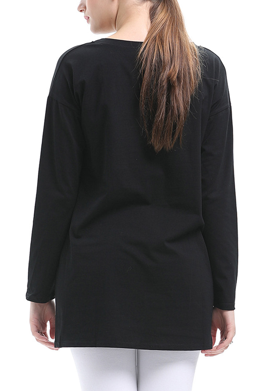 Women Round Neck Loose Fashion Top
