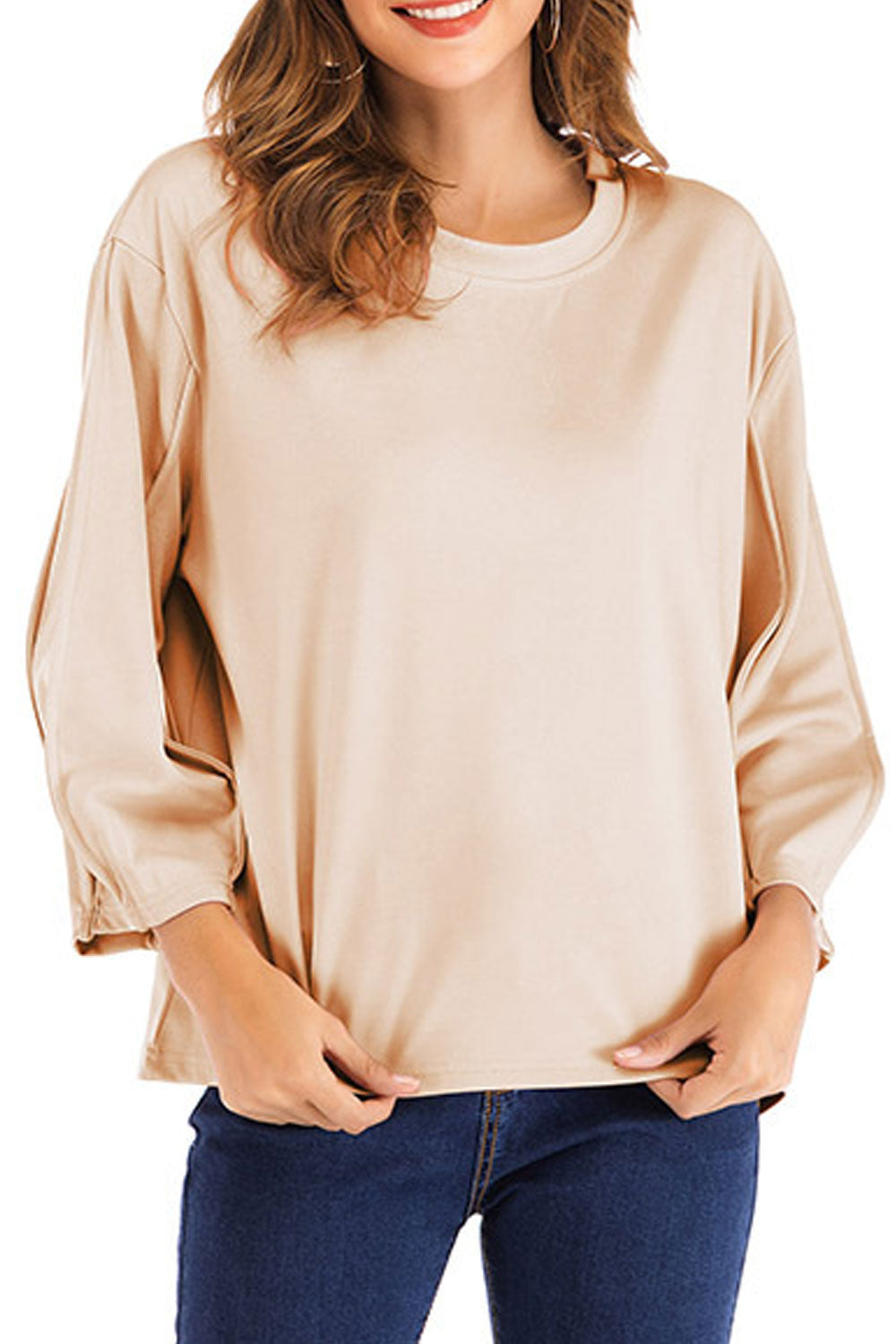 Women Fashion Solid Colored Casual Top