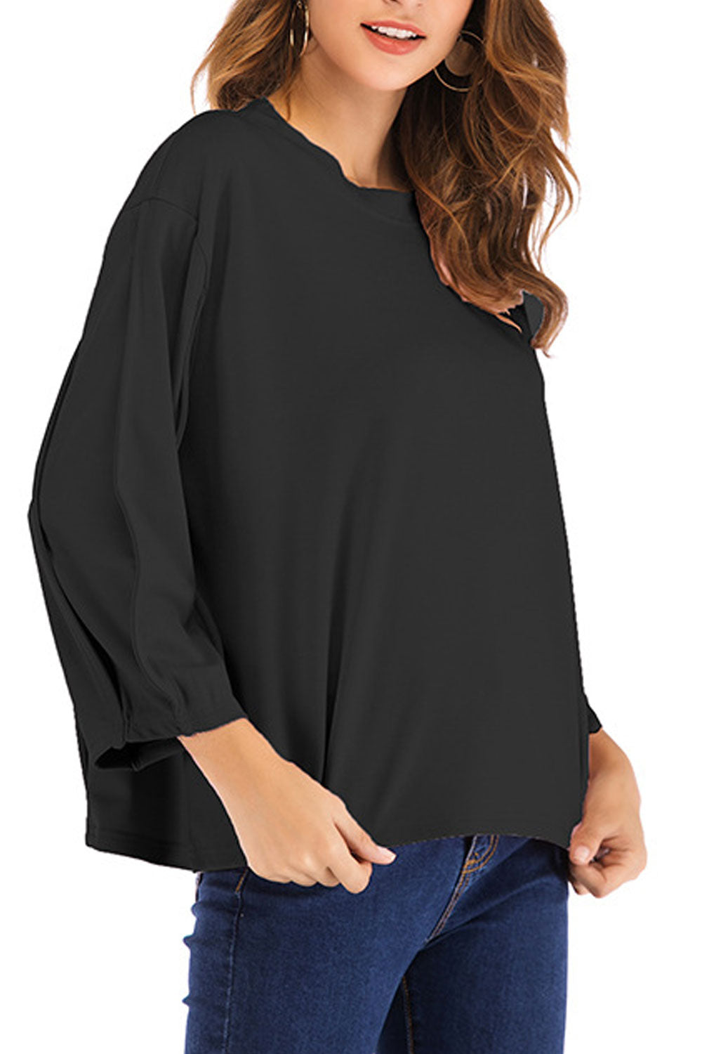 Women Fashion Solid Colored Casual Top