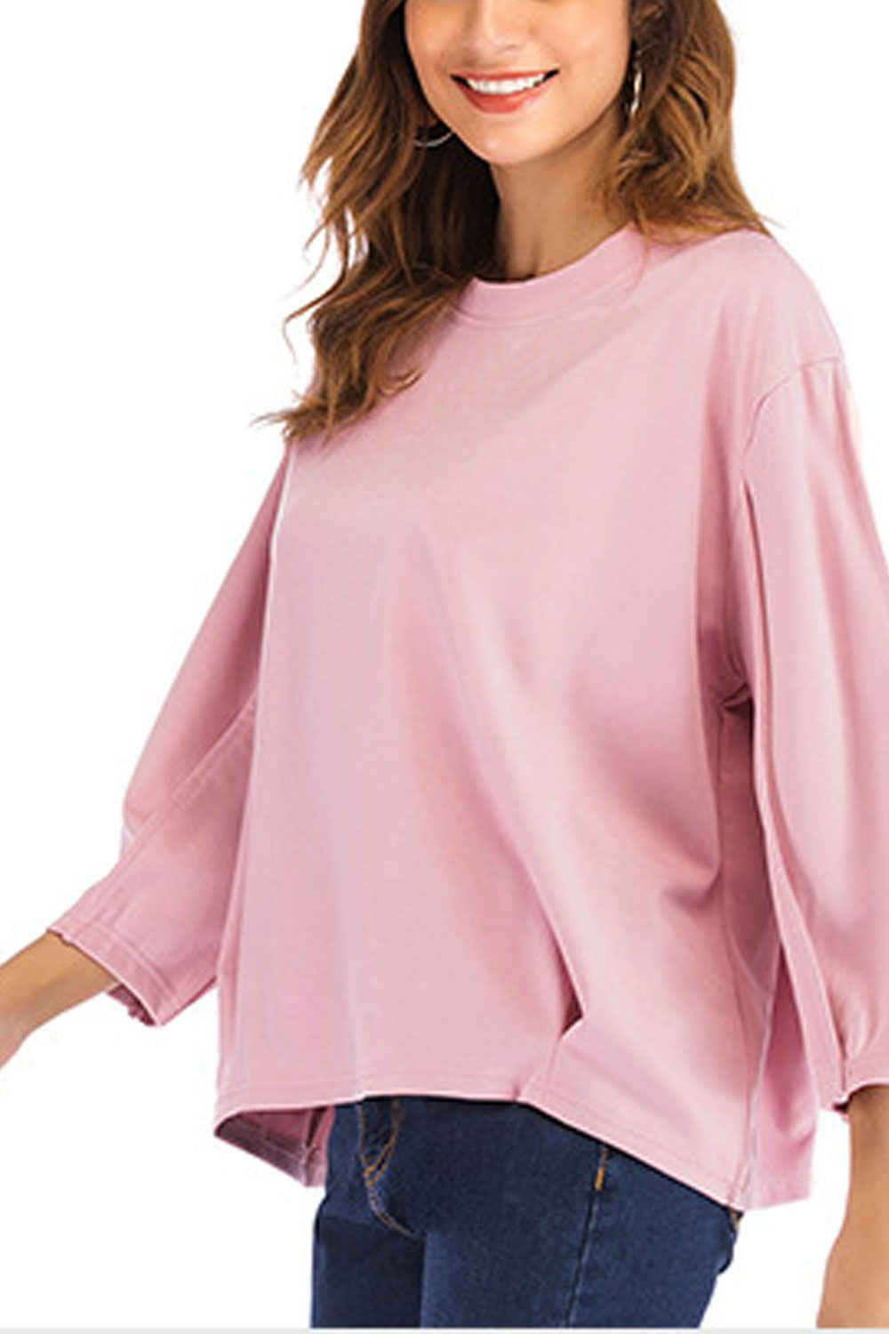 Women Fashion Solid Colored Casual Top