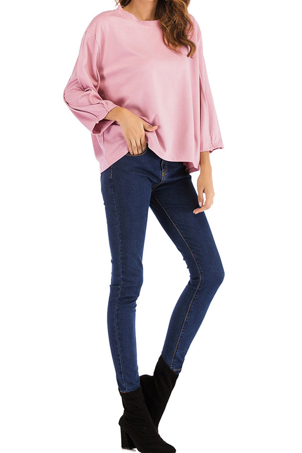 Women Fashion Solid Colored Casual Top