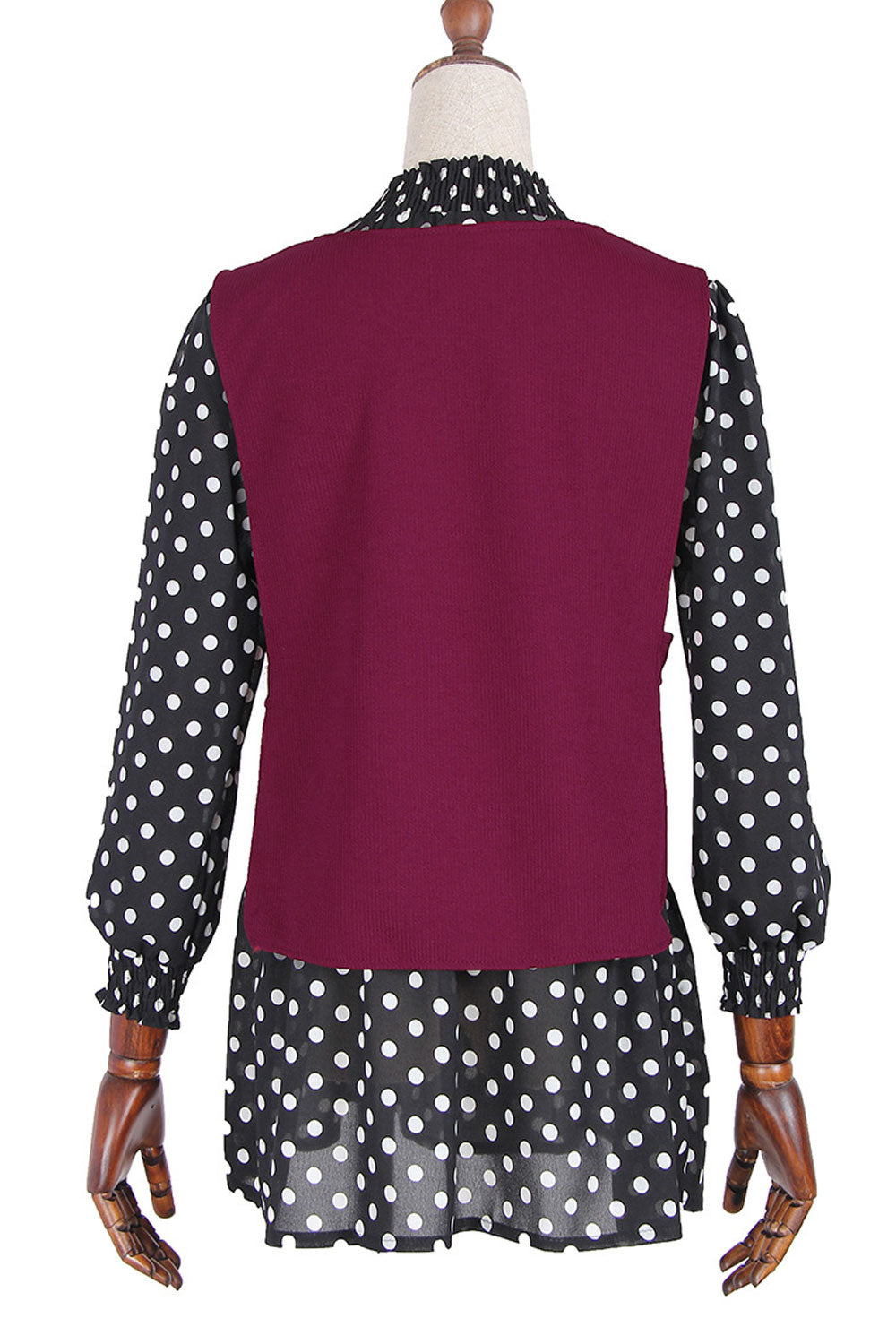 Women High Neck Polka Dot Printed Shirt