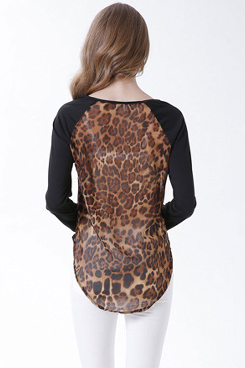 Women Round Neck Chest Pocket Slim Top