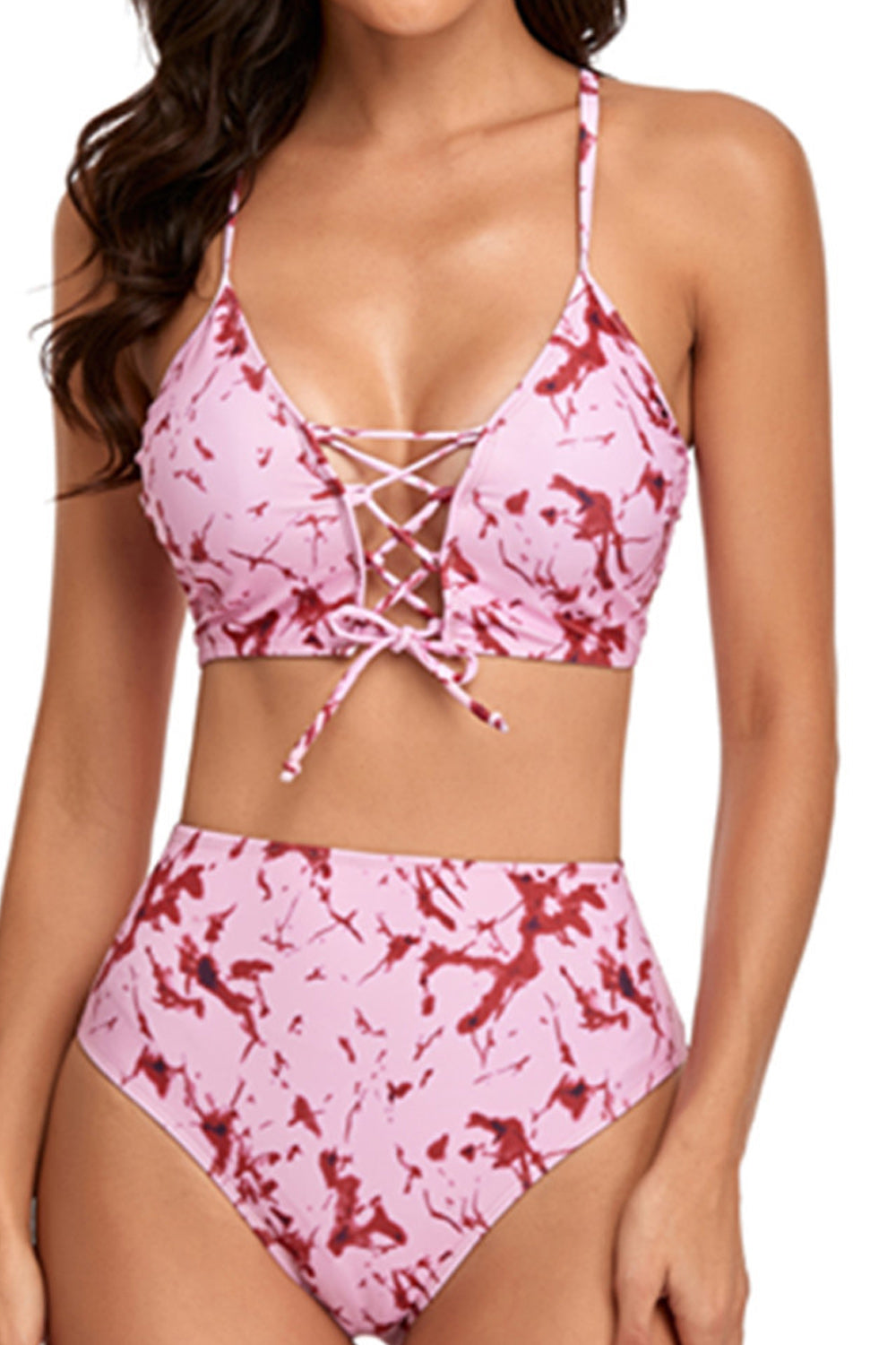 Women Two Piece Magnificent High Waist Printed Pattern Swimwear